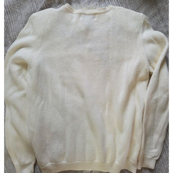 Alfred Dunner Embroidered Sweater Petite S Floral Cream & Pink Spring Pullover - Picture 7 of 9